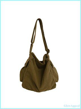 Canvas Tote Hobo Crossbody Messenger Bag Multiple Pockets